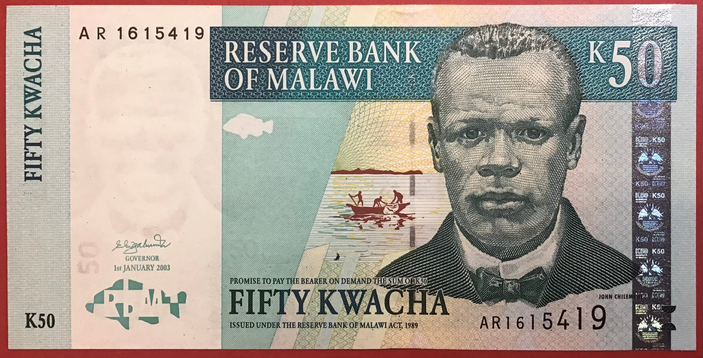 Malawi - 50 Kwacha 1.1.2003 P#45b Kvalitet 01/0