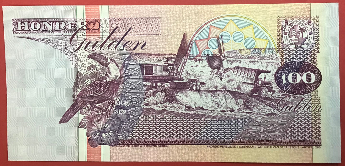 Suriname - 100 Gulden 10.2.1998 P#139b Kvalitet 0
