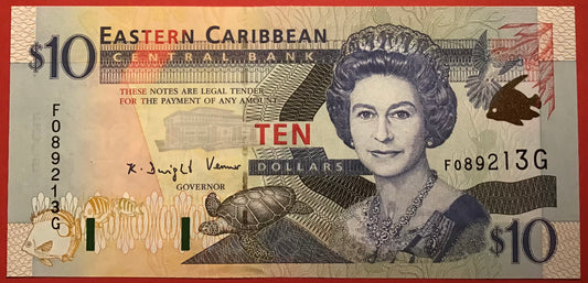 East Caribbean States - 10 Dollars (2000) P#38g Kvalitet 01/0