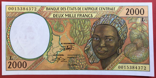 Central African Republic/Gabon - 2000 Francs 2000 P#403Lg Kvalitet 0