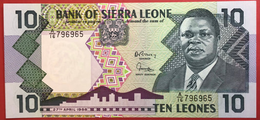Sierra Leone - 10 Leones 27.4.1988 P#15 Kvalitet 0