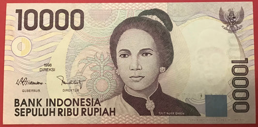 Indonesia - 10.000 Rupiah 1998/2001 P#137d Kvalitet 0