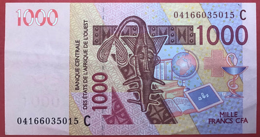 West African States/Burkina Faso - 1000 Francs 2004 P#315Cb Kvalitet 1+