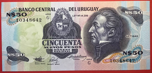 Uruguay - 50 Nuevos Pesos 1989 P#61A Kvalitet 01/0