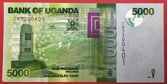 Uganda - 5000 Shillings 2021 P#51 Kvalitet 0