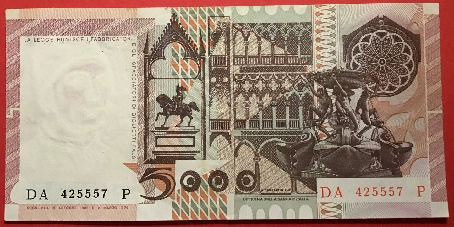 Italy - 5000 Lire 19.10.1983 P#105c Kvalitet 1+/01