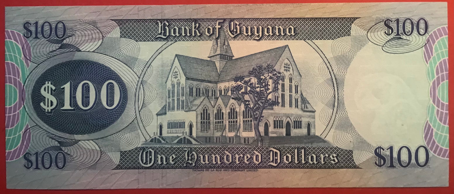 Guyana - 100 Dollars (1989) P#28 Kvalitet 0
