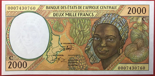 Central African States/Congo - 2000 Francs 2000 P#103Cg Kvalitet 0