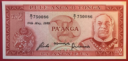 Tonga - 2 Pa`anga 19.5.1989 P#20c Kvalitet 0
