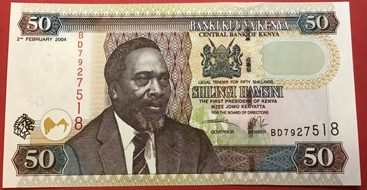 Kenya - 50 Shillings 2.2.2004 P#41b Kvalitet 0