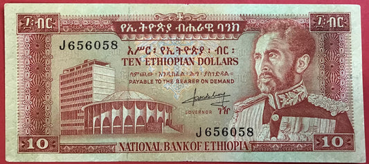 Ethiopia - 10 Dollars (1966) P#27a Kvalitet 1+