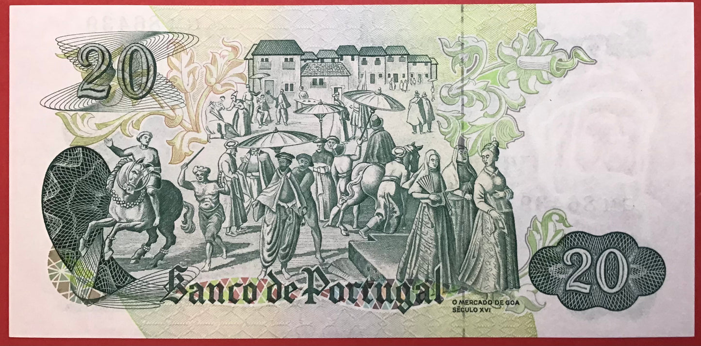 Portugal - 20 Escudos 27.7.1971 P#173 Kvalitet 0
