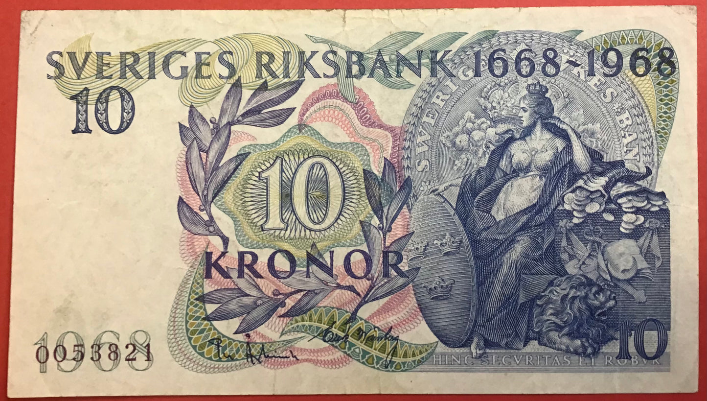 Sweden - 10 Kronor 1968 P#56a Kvalitet 1/1+