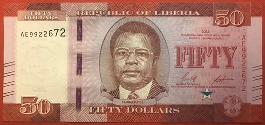 Liberia - 50 Dollars 2022 P#W40 Kvalitet 0