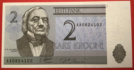 Estonia - 2 Krooni 1992 P#70a Kvalitet 01/0