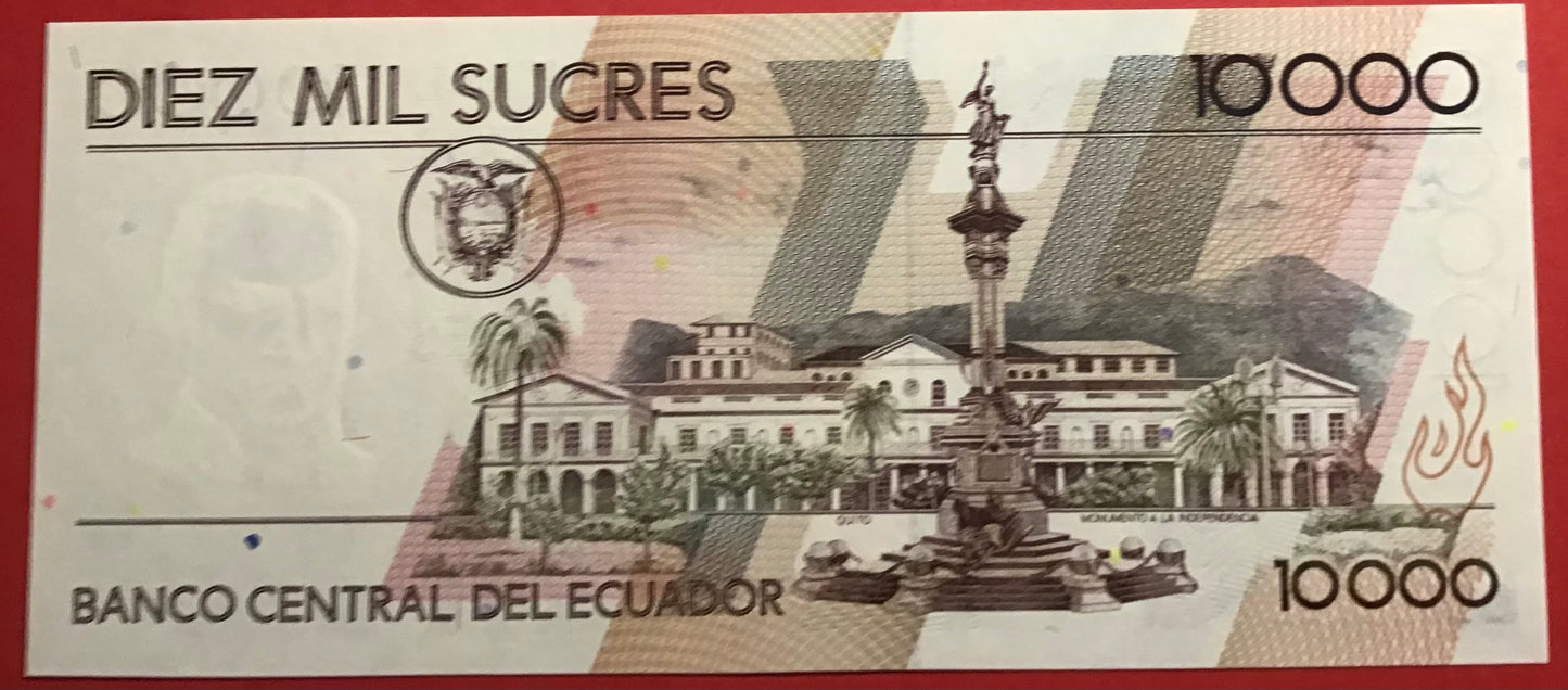 Ecuador - 10.000 Sucres 12.7.1999 P#127 Kvalitet 0