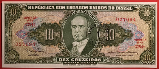 Brazil - 1  Centavos on 10 Cruzeiros (1966-67) P#183b Kvalitet 0