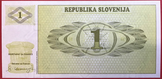 Slovenia - 1 Tolar 1990 P#1a Kvalitet 0