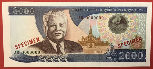 Lao - 2000 Kip 1997 P#33s *Specimen* Kvalitet 0
