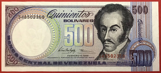 Venezuela - 500 Bolivares 5.2.1998 P#67f Kvalitet 0