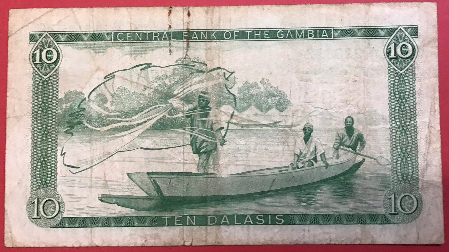 Gambia - 10 Dalasis (1972-86) P#6c Kvalitet 1