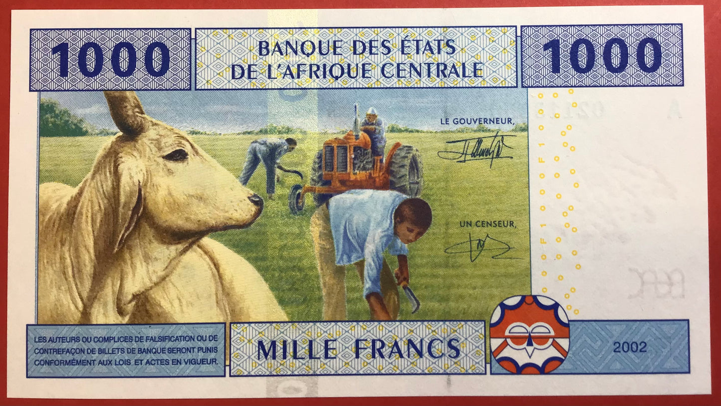 Central African Republic/Gabon - 1000 Francs 2002 P#407A Kvalitet 0