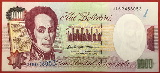 Venezuela - 1000 Bolivares 5.2.1998 P#76c Kvalitet 01/0