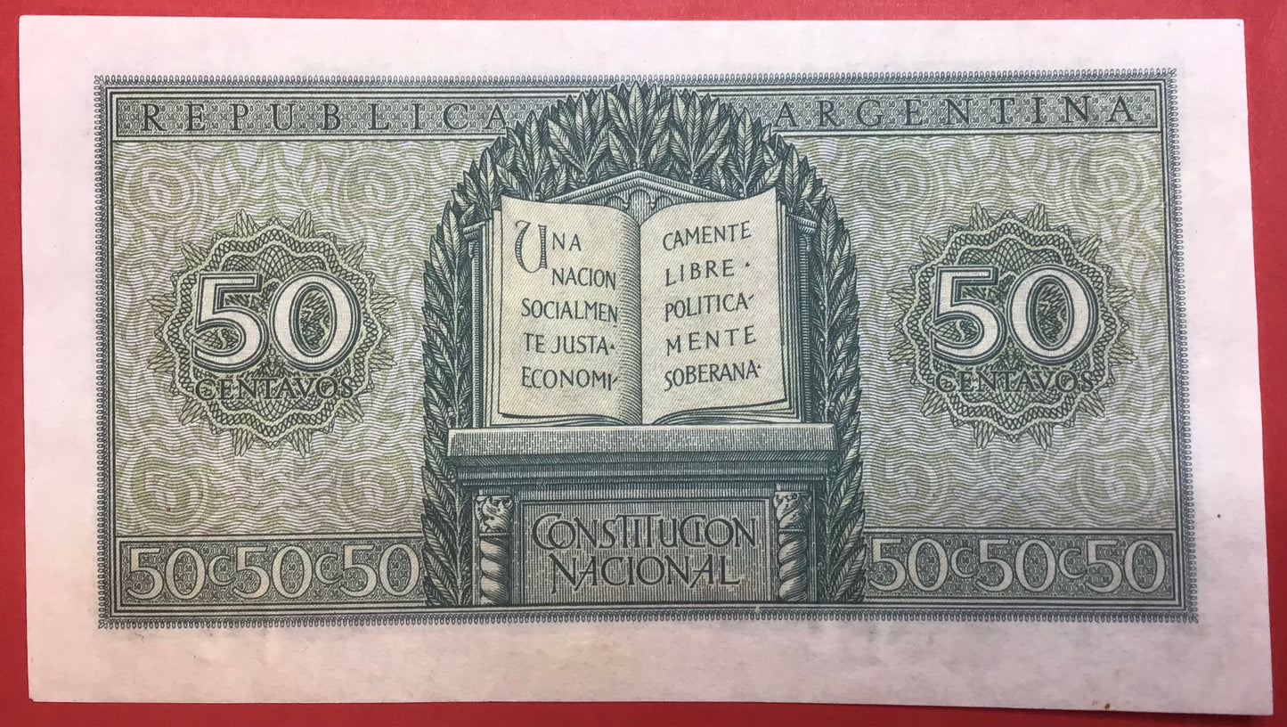 Argentina- 50 Centavos (1951-56) P#261 Kvalitet 1+/01
