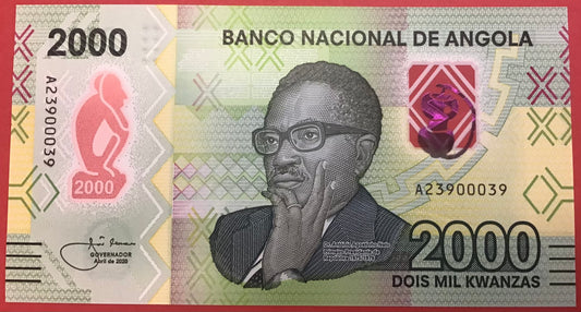 Angola - 2000 Kwanzas 2020 P#W163 Kvalitet 0