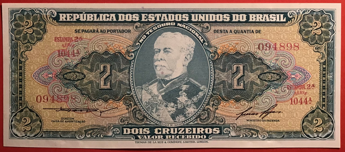 Brazil - 2 Cruzeiros (1956-58) P#157Ac Kvalitet 01/0