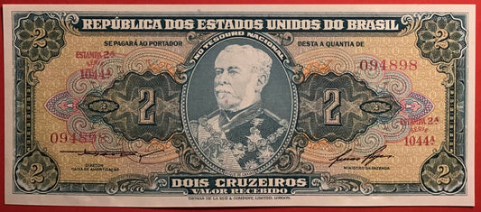 Brazil - 2 Cruzeiros (1956-58) P#157Ac Kvalitet 01/0