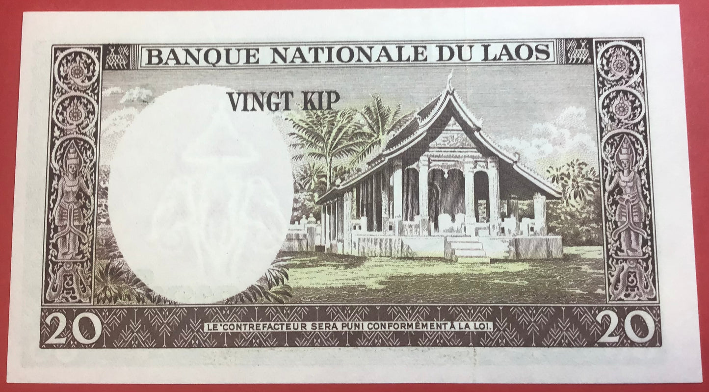 Lao - 20 Kip (1963) P#11b Kvalitet 0