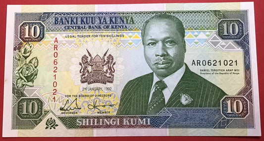 Kenya - 10 Shillings 2.1.1992 P#24d Kvalitet 0