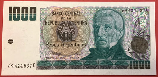 Argentina - 1000 Pesos Argentinos (1983-85) P#317b Kvalitet 0