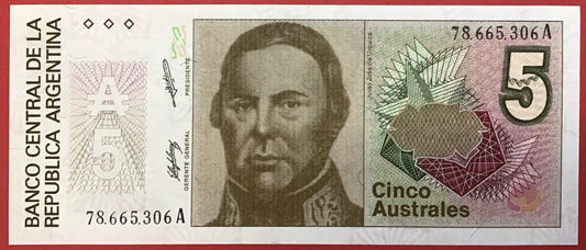 Argentina - 5 Australes (1985-89) P#324b Kvalitet 0