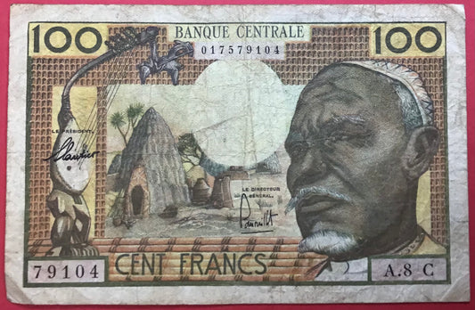 Equatorial African States - 100 Francs (1963) P#3c Kvalitet 1-/1