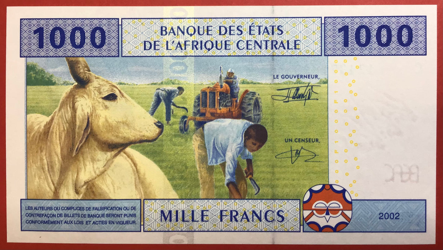 Central African Republic/Chad - 1000 Francs 2002 P#607C Kvalitet 0