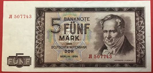 East Germany/DDR - 5 Mark 1964 P#22a Kvalitet 1+