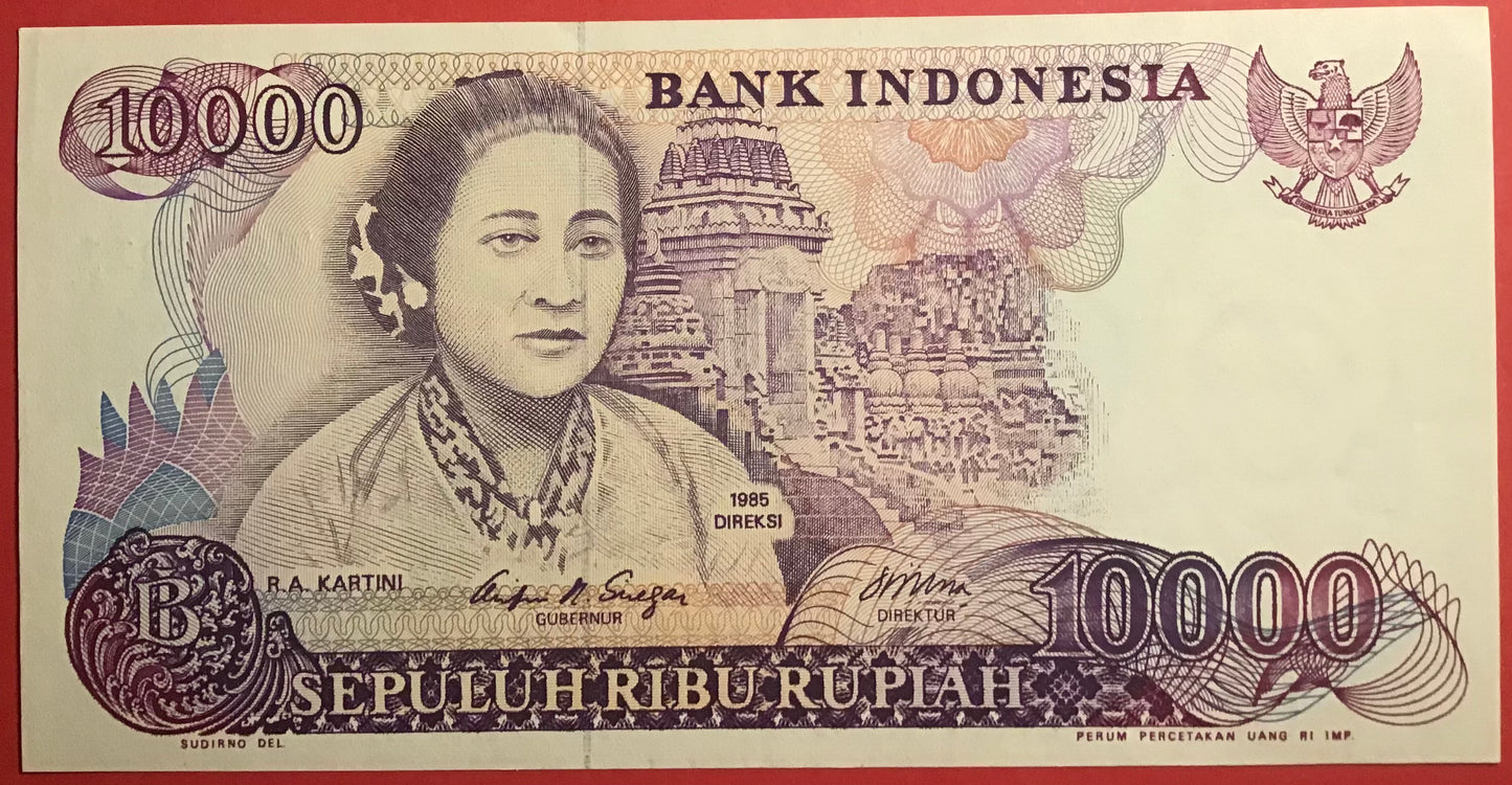 Indonesia - 10.000 Rupiah 1985 P#126 Kvalitet 01/0