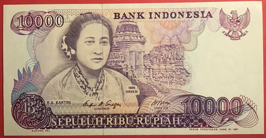 Indonesia - 10.000 Rupiah 1985 P#126 Kvalitet 01/0