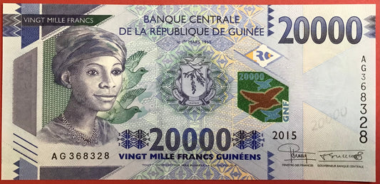 Guinea - 20.000 Francs 2015 P#50 Kvalitet 0