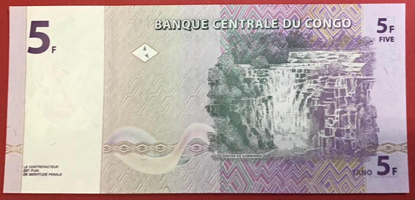 Congo Democratic Republic - 5 Francs 1.11.1997 P#86A Kvalitet 0