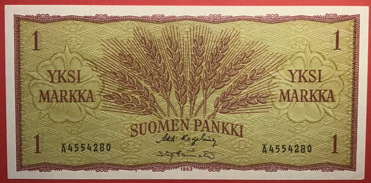 Finland - 1 Markka 1963 P#98a Kvalitet 0