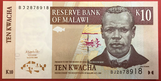 Malawi - 10 Kwacha 1.6.2004 P#51 Kvalitet 0