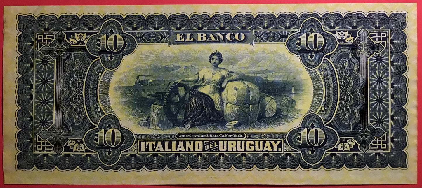 Uruguay - 10 Pesos 20.9.1887 P#S212 Kvalitet 01