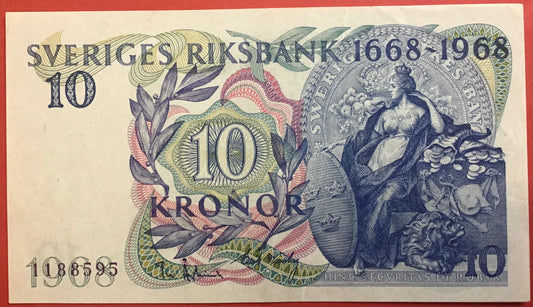 Sweden - 10 Kronor 1968 P#56a Kvalitet 01