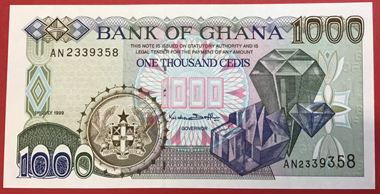 Ghana - 1000 Cedis 1.7.1999 P#32d Kvalitet 0