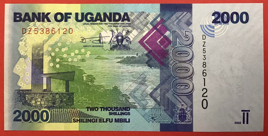 Uganda - 2000 Shillings 2022 P#50 Kvalitet 0