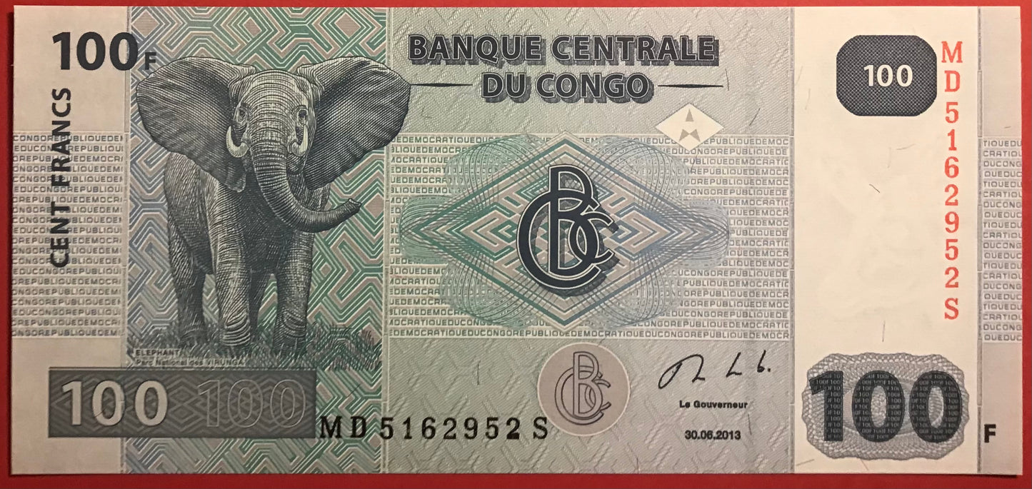 Congo Democratic Republic - 100 Francs 30.6.2013 P#98b Kvalitet 0