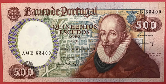 Portugal - 500 Escudos 4.10.1979 P#177a Kvalitet 01/0